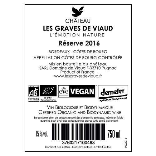 Château Les Graves de Viaud, Réserve 2019